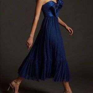 Anthropologie Tulle Bow-tied Midi Dress